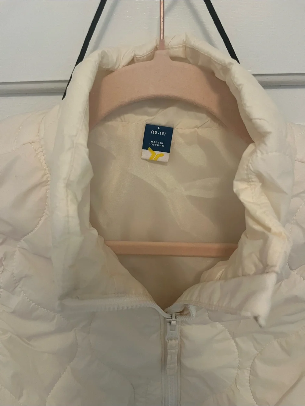 Cream Quilted Puffer Vest for Girls
